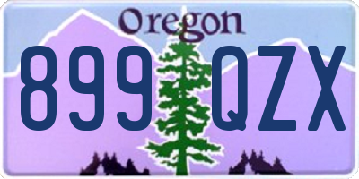 OR license plate 899QZX