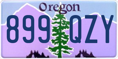 OR license plate 899QZY