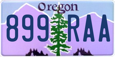 OR license plate 899RAA