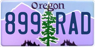 OR license plate 899RAD