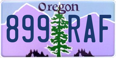 OR license plate 899RAF