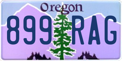 OR license plate 899RAG