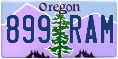 OR license plate 899RAM