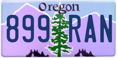 OR license plate 899RAN