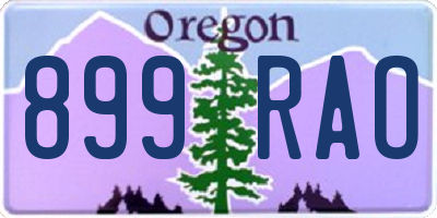 OR license plate 899RAO