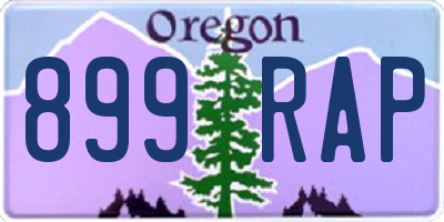 OR license plate 899RAP