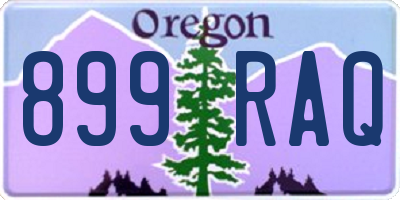 OR license plate 899RAQ