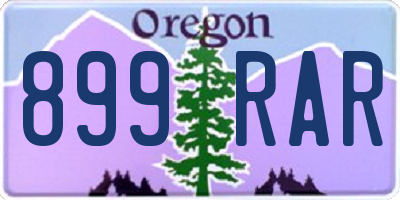 OR license plate 899RAR