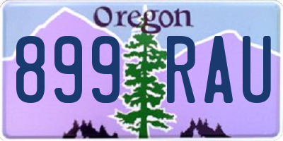 OR license plate 899RAU