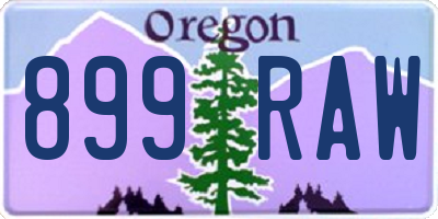 OR license plate 899RAW