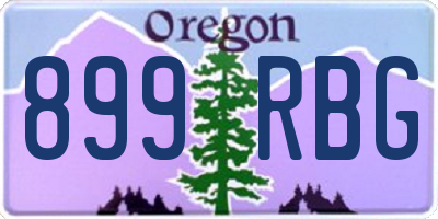 OR license plate 899RBG