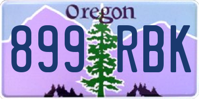 OR license plate 899RBK