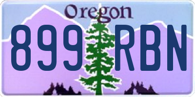 OR license plate 899RBN
