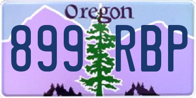 OR license plate 899RBP