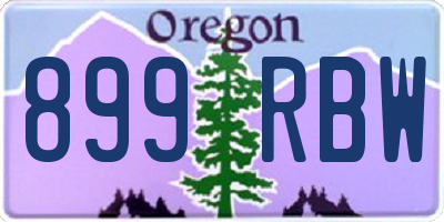OR license plate 899RBW