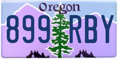 OR license plate 899RBY