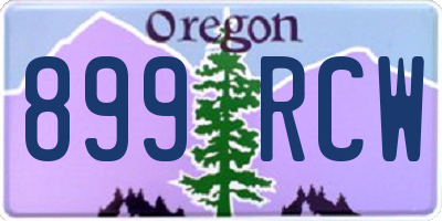 OR license plate 899RCW