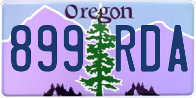 OR license plate 899RDA