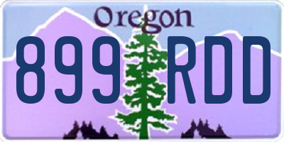 OR license plate 899RDD