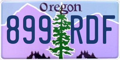 OR license plate 899RDF