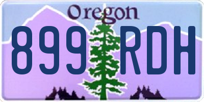 OR license plate 899RDH
