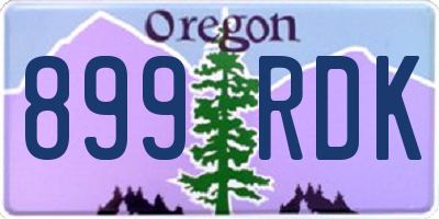 OR license plate 899RDK