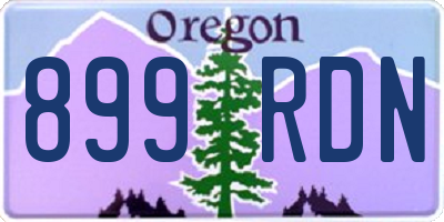 OR license plate 899RDN