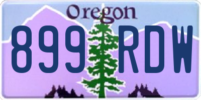 OR license plate 899RDW