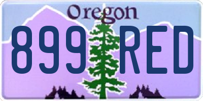 OR license plate 899RED