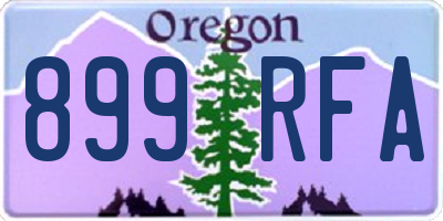 OR license plate 899RFA