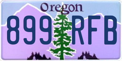 OR license plate 899RFB