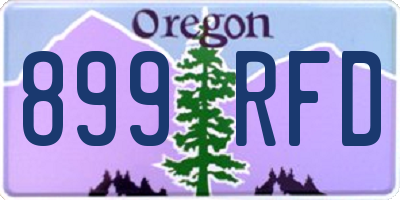 OR license plate 899RFD