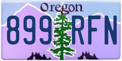 OR license plate 899RFN