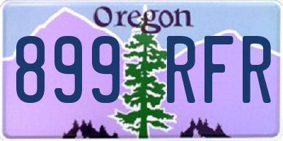 OR license plate 899RFR