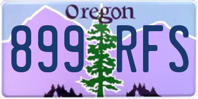 OR license plate 899RFS