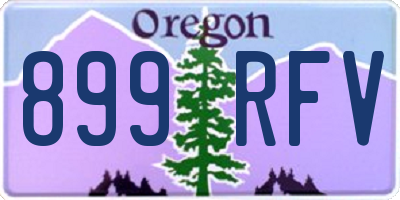 OR license plate 899RFV
