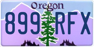 OR license plate 899RFX