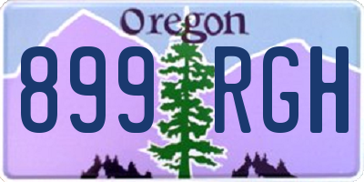 OR license plate 899RGH
