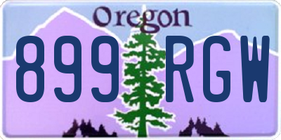 OR license plate 899RGW