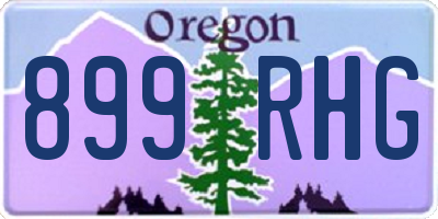 OR license plate 899RHG