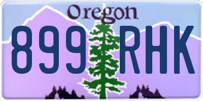 OR license plate 899RHK