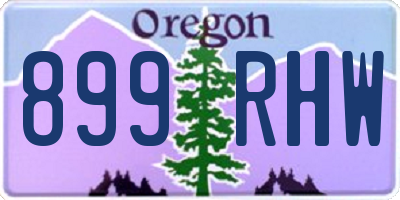 OR license plate 899RHW