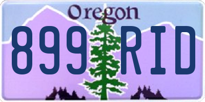 OR license plate 899RID