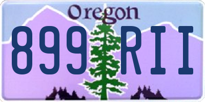 OR license plate 899RII
