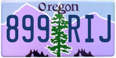 OR license plate 899RIJ