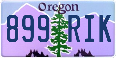 OR license plate 899RIK