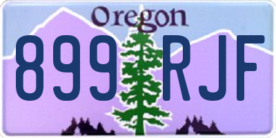 OR license plate 899RJF