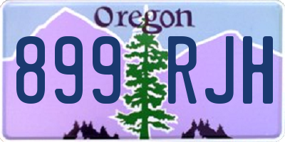 OR license plate 899RJH