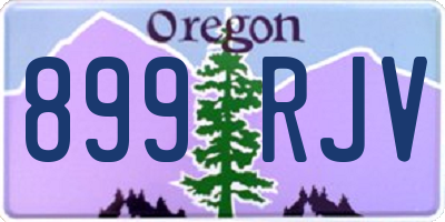 OR license plate 899RJV