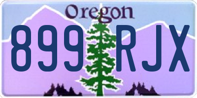 OR license plate 899RJX